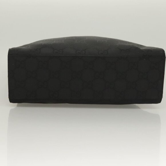 GUCCI GG Canvas Bamboo Hand Bag Nylon Black Silver Auth - Picture 6 of 16